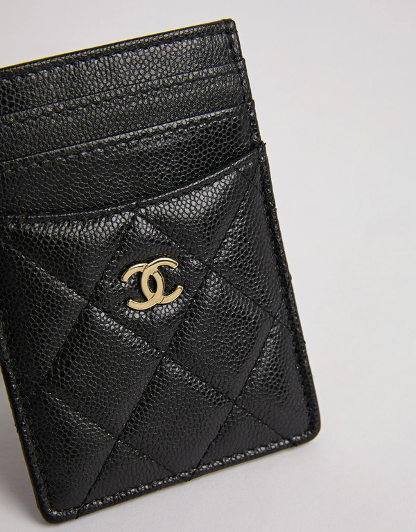 Chanel Chanel Card Holder With Gold Hardware