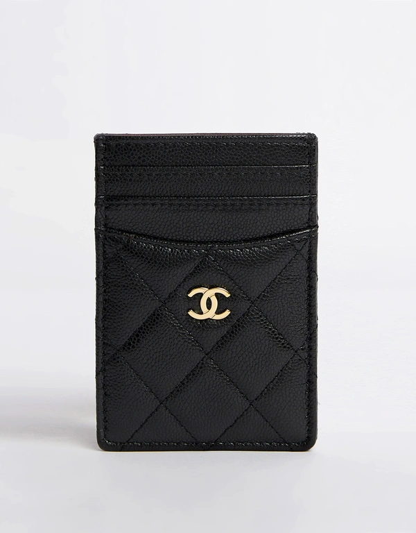 Chanel Chanel Card Holder With Gold Hardware