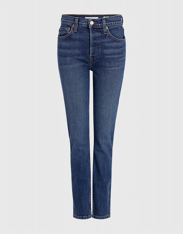 Re/done High-rise Ankle Crop Skinny Jeans