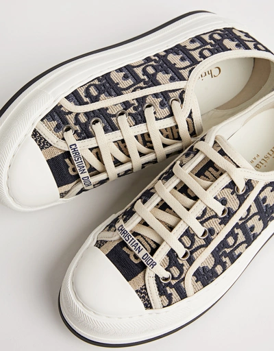 Walk'n'Dior Cotton Embroidered Motif Platform sneakers