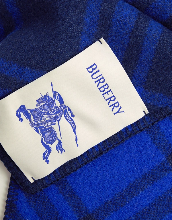 Burberry 格紋羊毛長方形圍巾