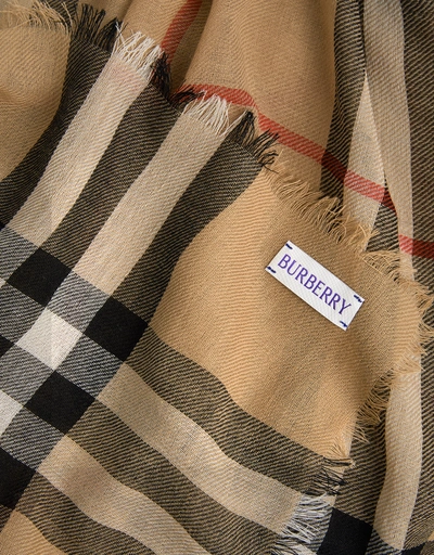 Classic Check Lightweight Wool Scarf