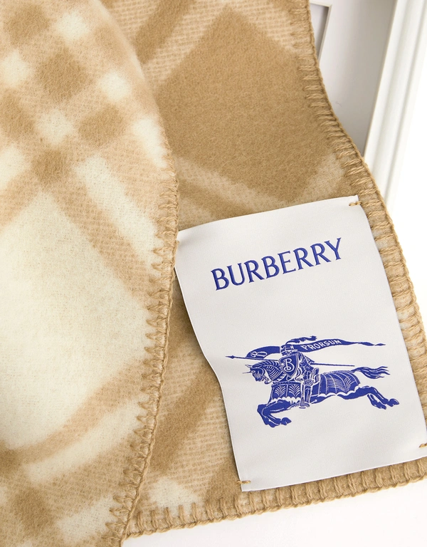 Burberry Check Wool Rectangular Scarf