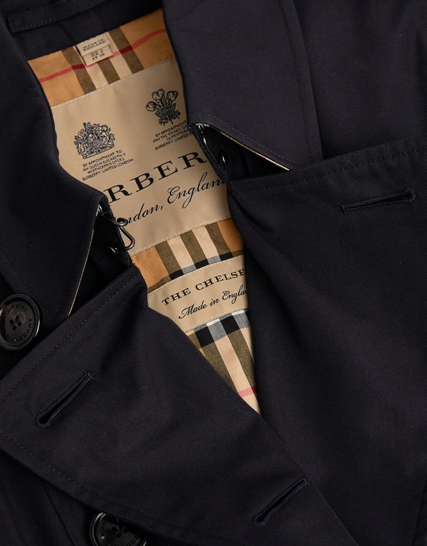 Burberry Chelsea Heritage Cotton Slim Mid-Length Trench Coat