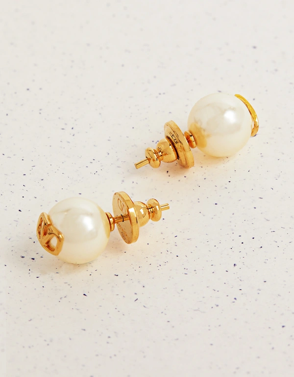 Valentino Vlogo Signature With Pearls Earrings