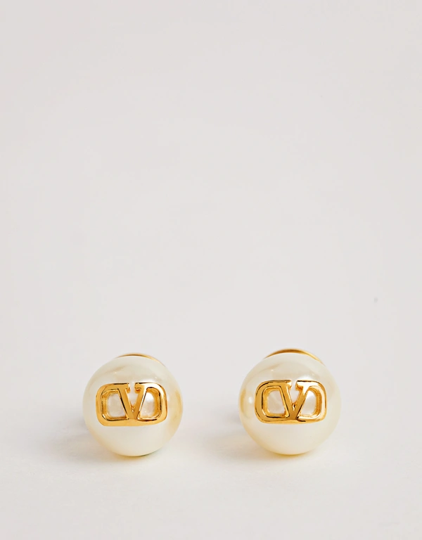 Valentino Vlogo Signature With Pearls Earrings