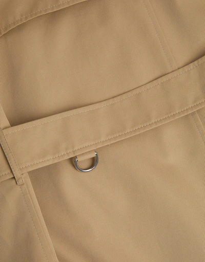 Gabardine Classic Check Collar Short Trench Coat