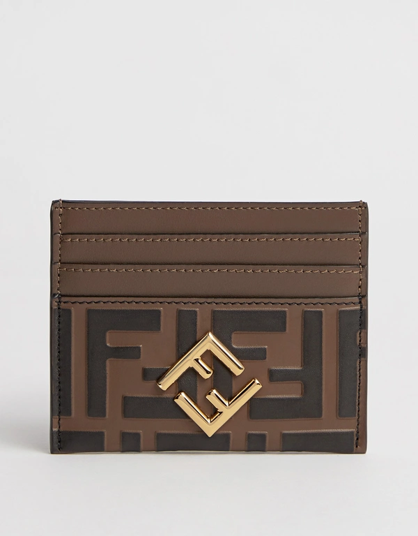 Fendi FF Logo Leather Flat Cardholder