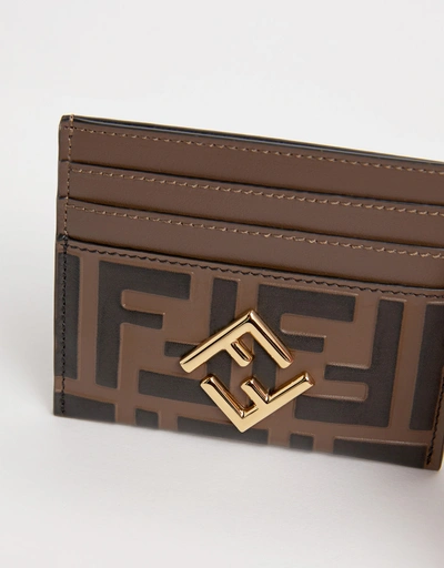 FF Logo Leather Flat Cardholder