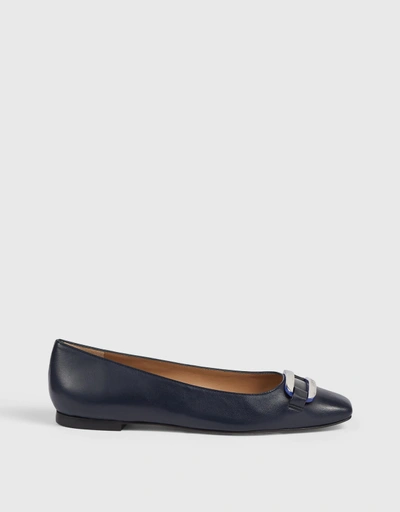 Cayden Patent Leather Silver Bar Flats