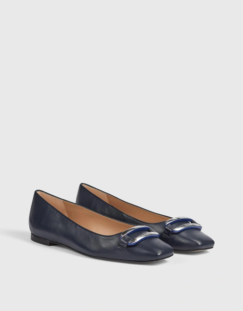 Cayden Patent Leather Silver Bar Flats