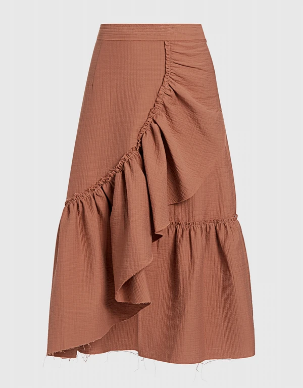 Rachel Comey Bonnie Ruffled Wrap Midi Skirt