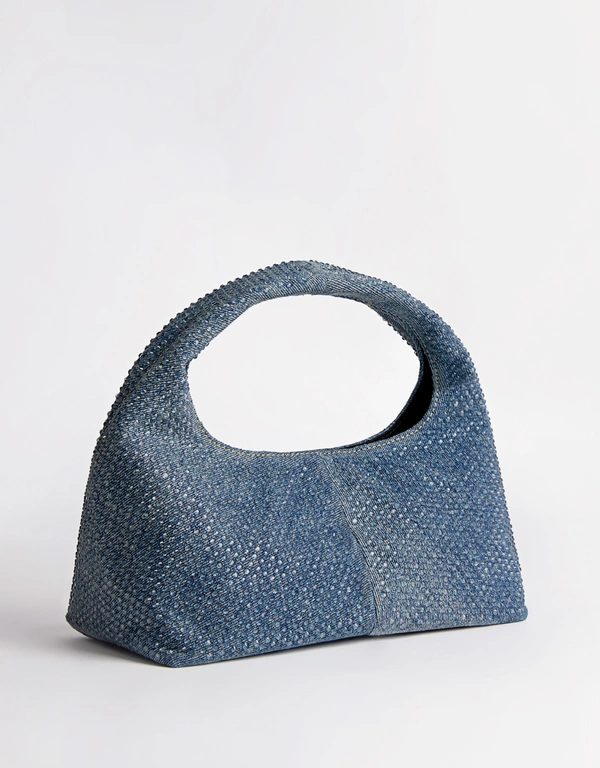 Marc Jacobs The Sack Mini Crystal Denim Shoulder Bag