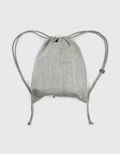Nova Drawstring Backpack-Grey Denim