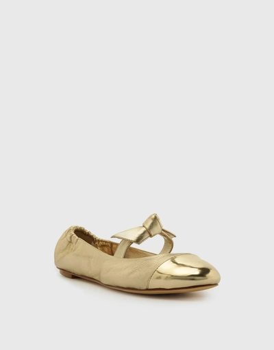 Clarita 平底芭蕾舞鞋-Gold
