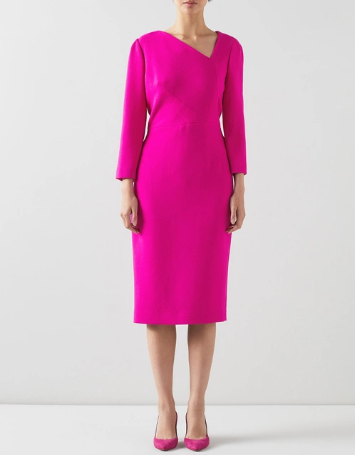 Alexis Wool Crepe Fitted Knee Length Dress
