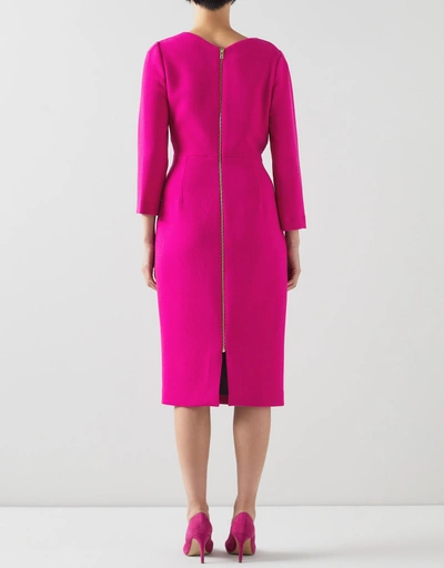 Alexis Wool Crepe Fitted Knee Length Dress