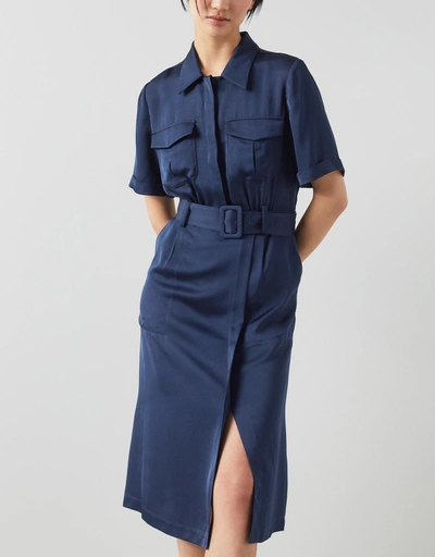 Luna Utility-Style Knee Length Shirt Dress