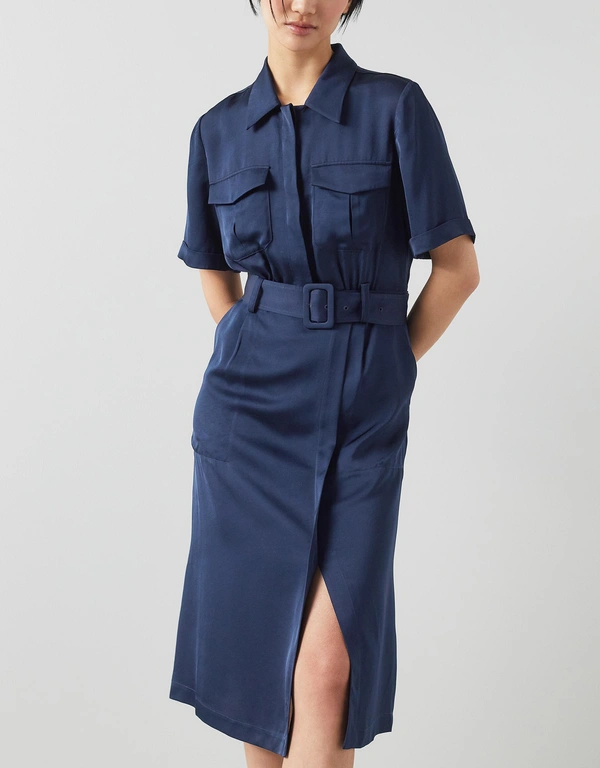 LK Bennett Luna Utility-Style Knee Length Shirt Dress