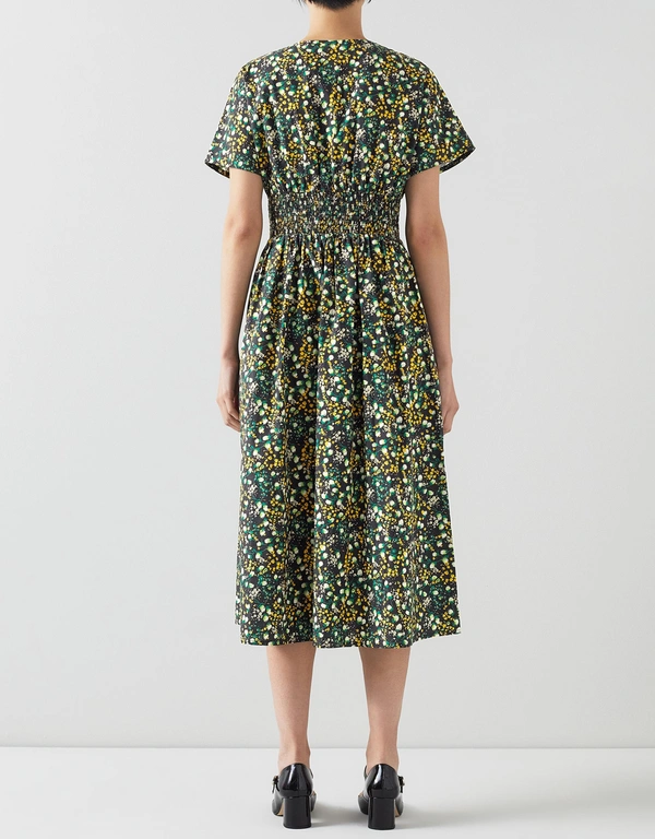 LK Bennett Eva Floral Printed Midi Dress