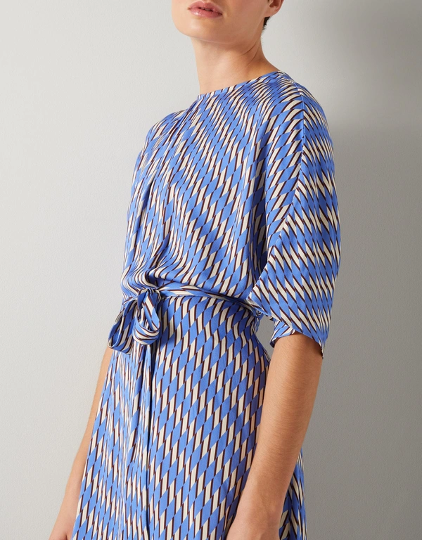 LK Bennett Anni Geometric Printed Midi Dress