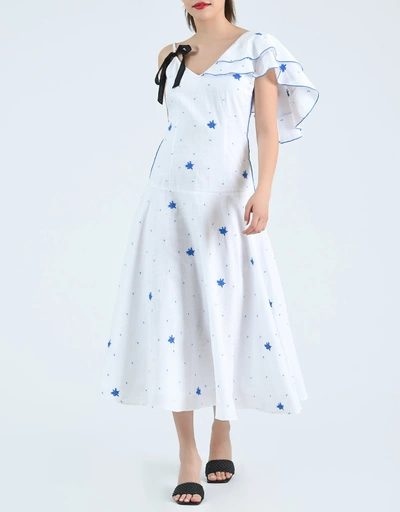 Poppy Midi Dress-White