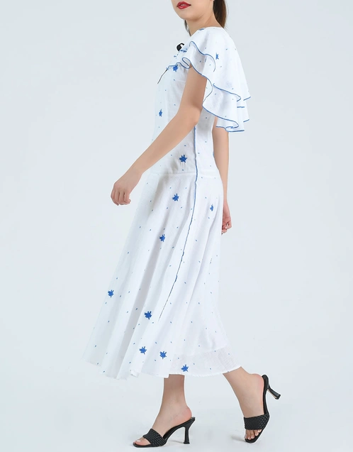 Poppy Midi Dress-White