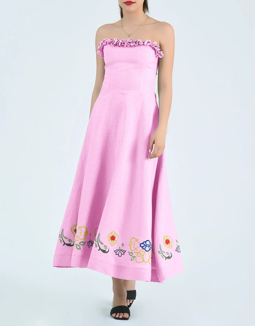 Bulut Midi Dress-Fondant Pink