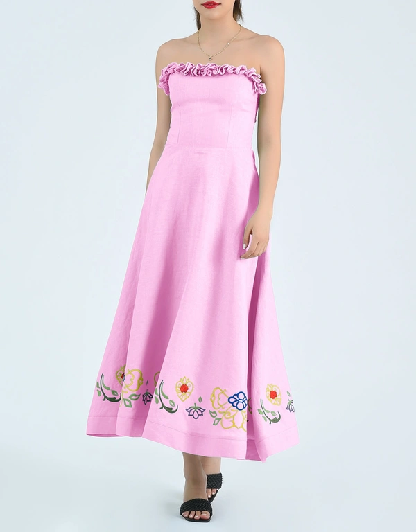 Fanm Mon Bulut Midi Dress-Fondant Pink