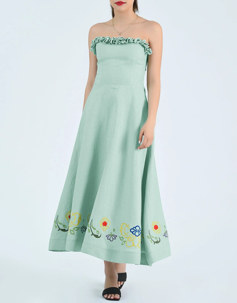 Fanm Mon |BULUT Strapless Dress (Precious Collection) XXS / Sage Leaf