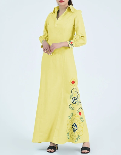 Fatma Maxi Dress-Mustard Lime