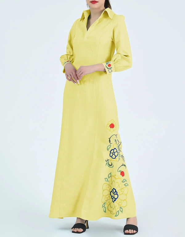 Fanm Mon Fatma Maxi Dress-Mustard Lime