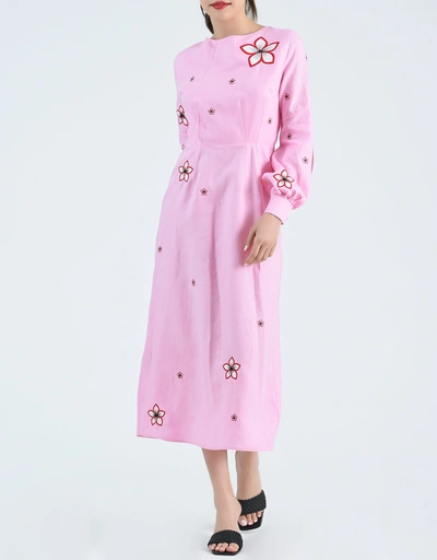 Garcelle Midi Dress-Fondant Pink