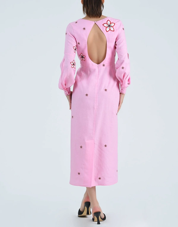 Fanm Mon Garcelle Midi Dress-Fondant Pink