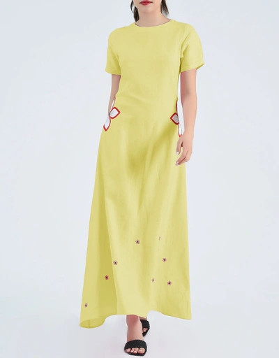 Kandra Maxi Dress-Mustard Lime