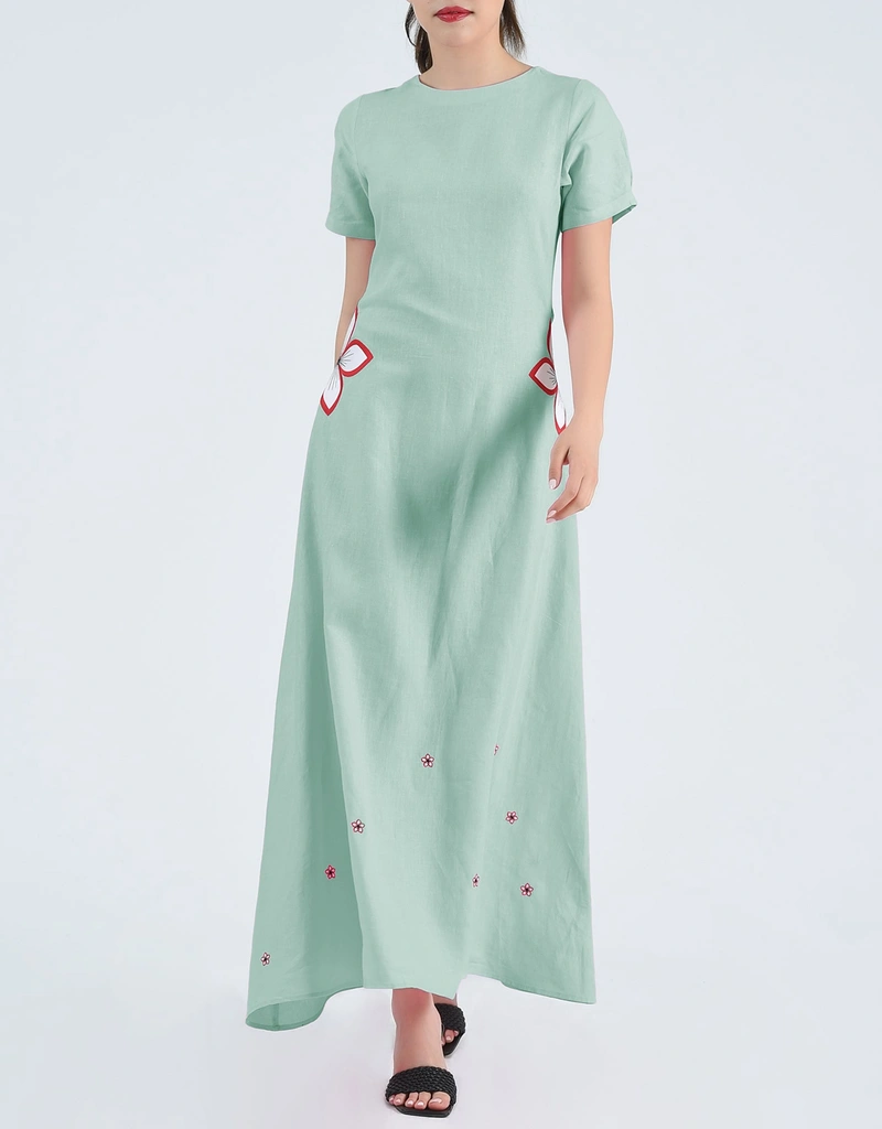 Fanm Mon Kandra Maxi Dress-Sage Leaf (Dresses) IFCHIC.COM