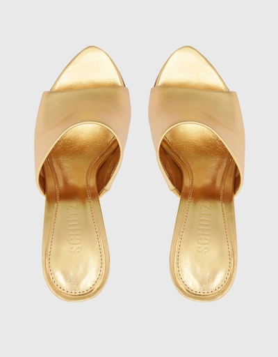 Aprill Woven Wedge Sandals-Gold