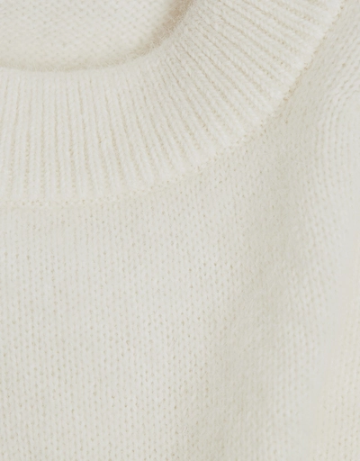 Angora-blend Puff Half Sleeve Sweater