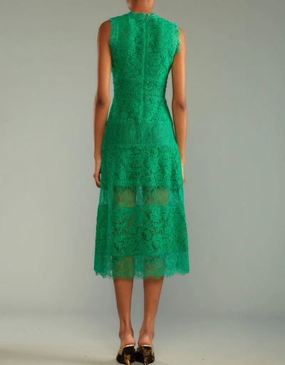 Audrey Lace Midi Dress-Green
