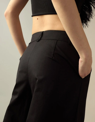 Marbella Cotton Cargo Pants-Black