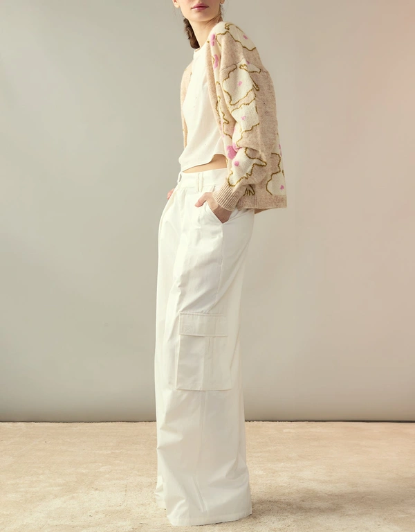 Cynthia Rowley Marbella 棉質工裝褲-White