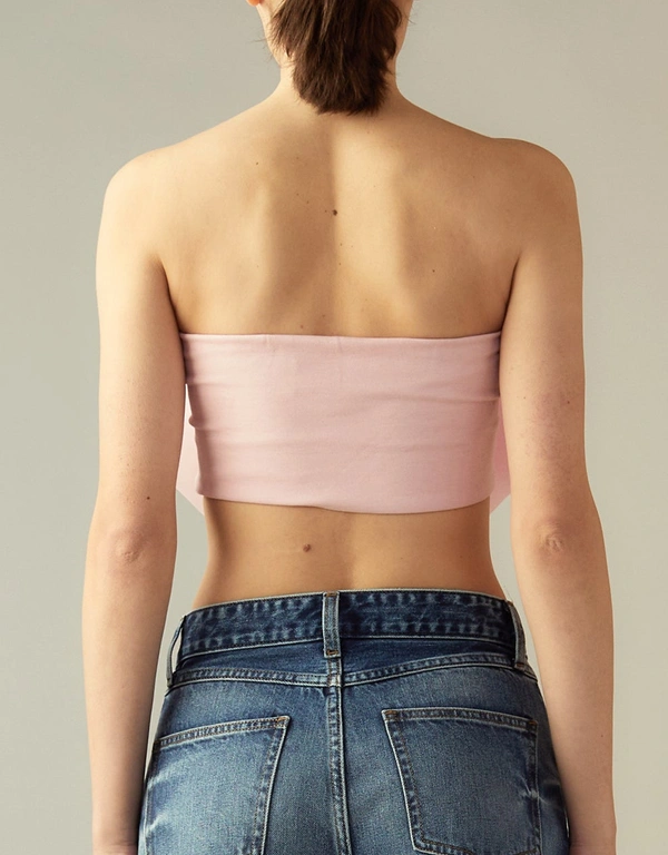 Cynthia Rowley Cupid's Bow Bandeau Style Top-Pink