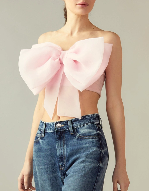 Cynthia Rowley Cupid's Bow Bandeau Style Top-Pink