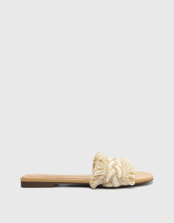 Schutz Adelia Crochet Frayed Slides