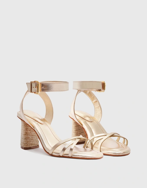 Alexandra Leather Ankle Strap High Block Sandals