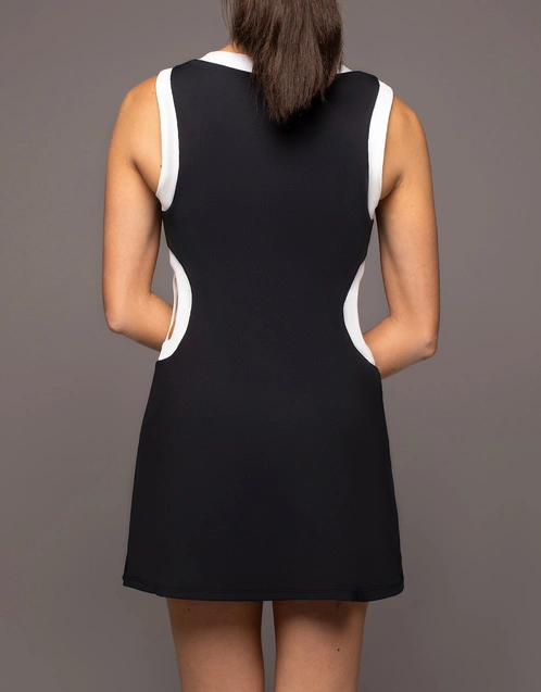 Aperture 60's Style Mod Mini Dress-Black White