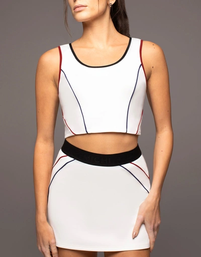 Flash Scoop Neck Cropped Tank Top-Midnight Red