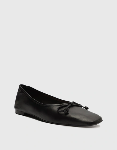 Arissa Leather Ballet Flats-Black