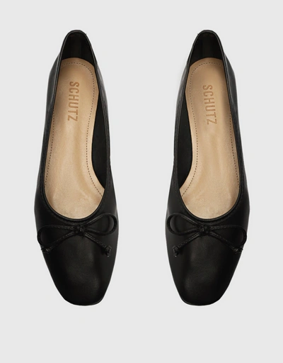 Arissa Leather Ballet Flats-Black