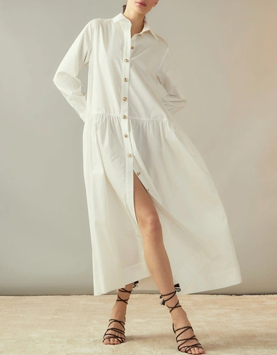 Perennial Shirt Midi Dress-White
